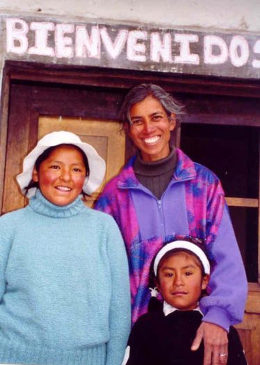 Sister Greta, Rula and Miriam at the door of the orphanage’s dining room. Photo by Mike Safley